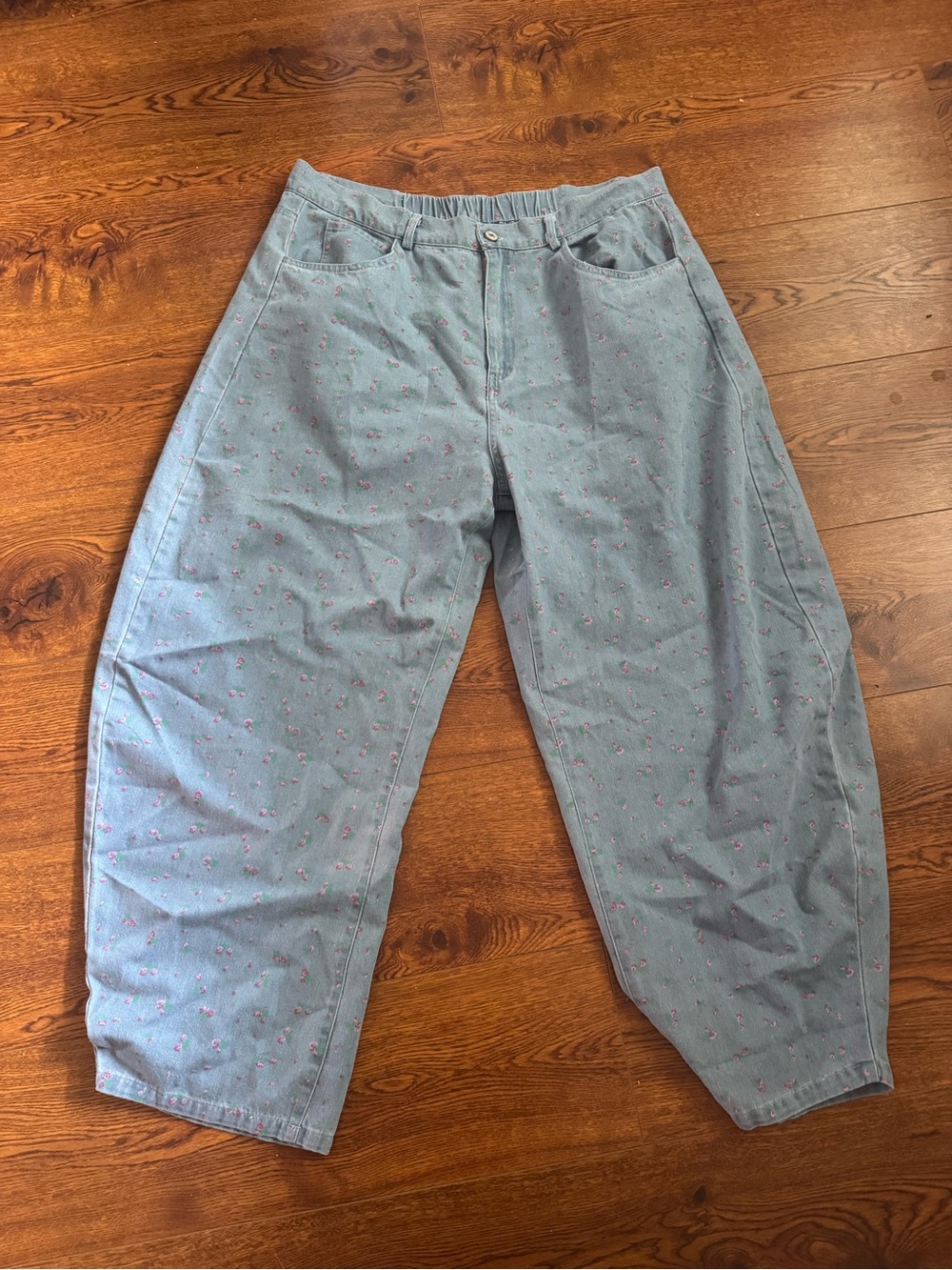 DAVI & DANI Jeans with Pink Floral Print